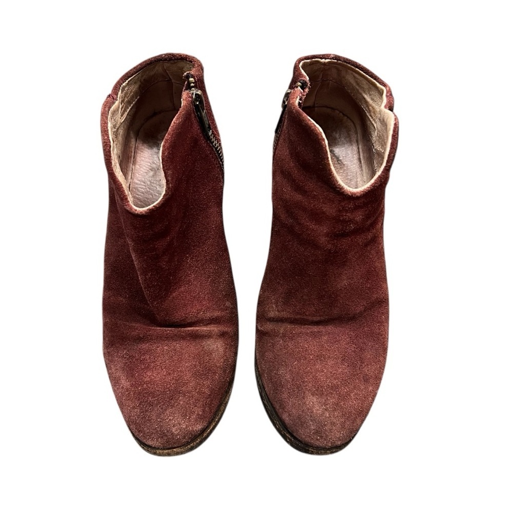 FREEBIRD Detroit Suede Leather Boots Booties Maroon Burgundy Brown Size 8 - Picture 7 of 14